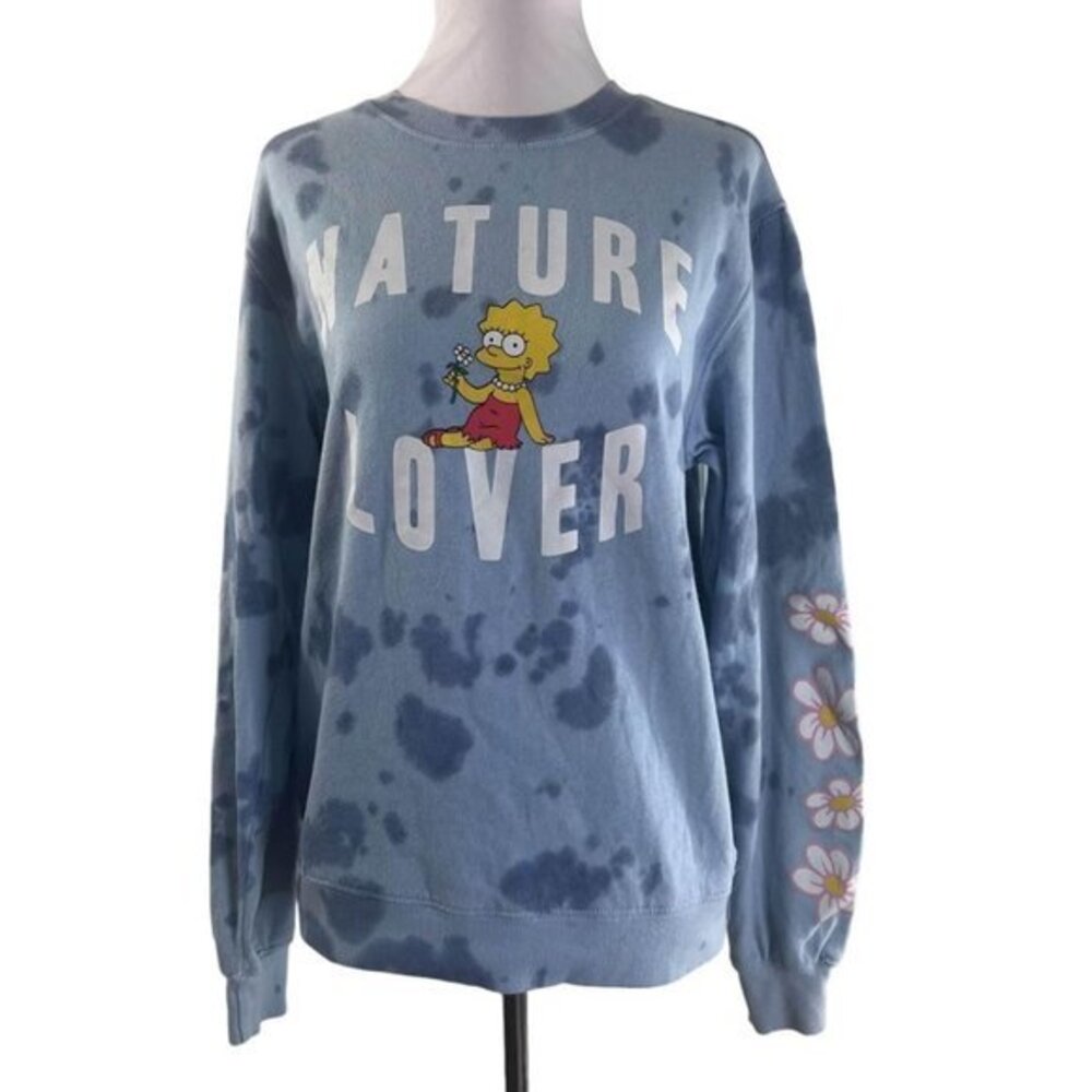 Simpsons Tie Dye Blue Lisa Nature Lover Sweatshirt XS